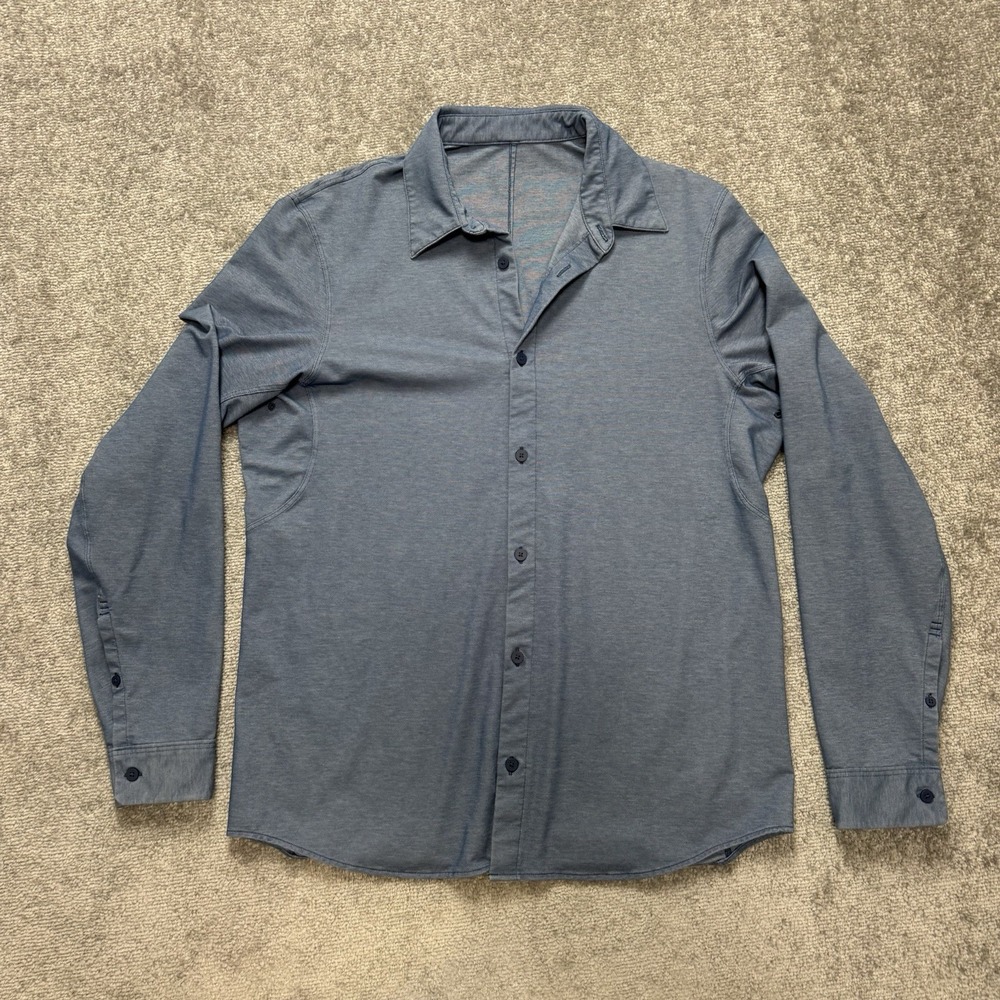 Lululemon Blue Button Up Long Sleeve Shirt Size Large